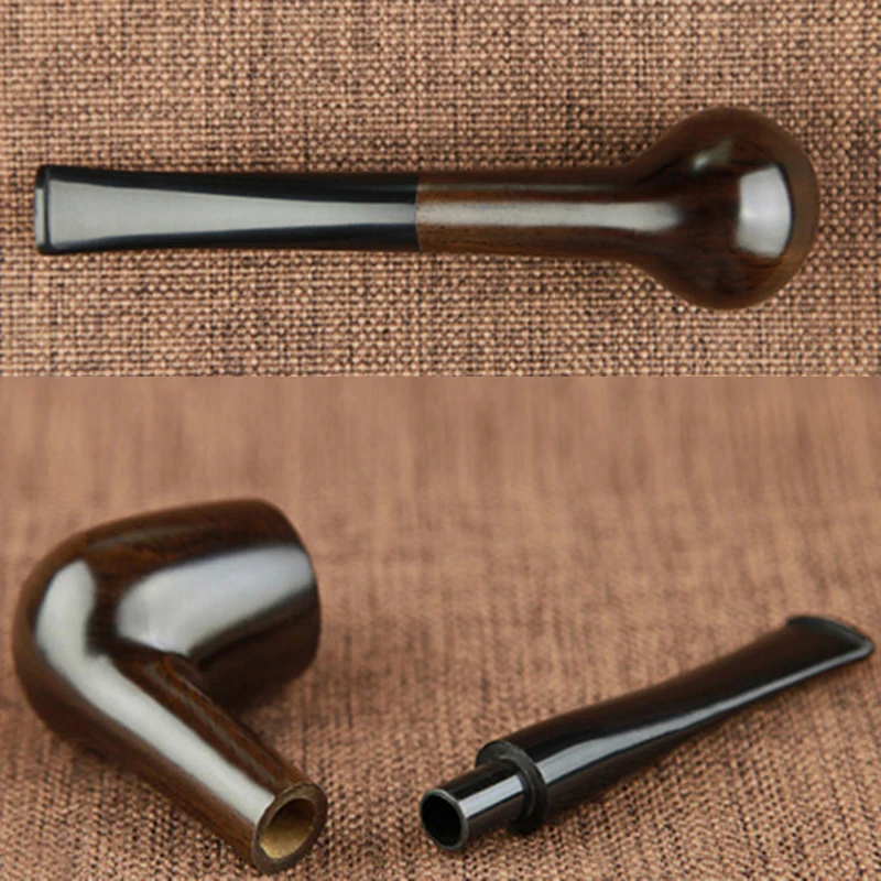 1 Pieces High-grade Ebony Pipe Long Wood Smoking Pipes Wooden Pipe Cigar Gifts Smoke Supplies Wood Pipes for Smoking