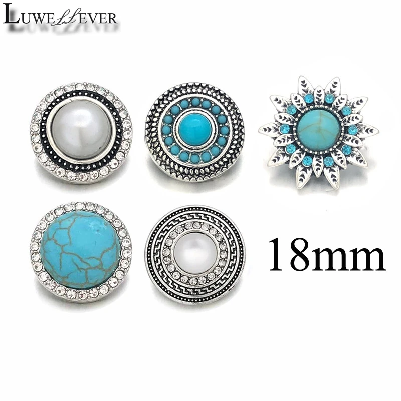 Hot Component w333 Crystal 3D 18mm Metal Snap Button For Bracelet Necklace Interchangeable Jewelry Women Accessorie Findings