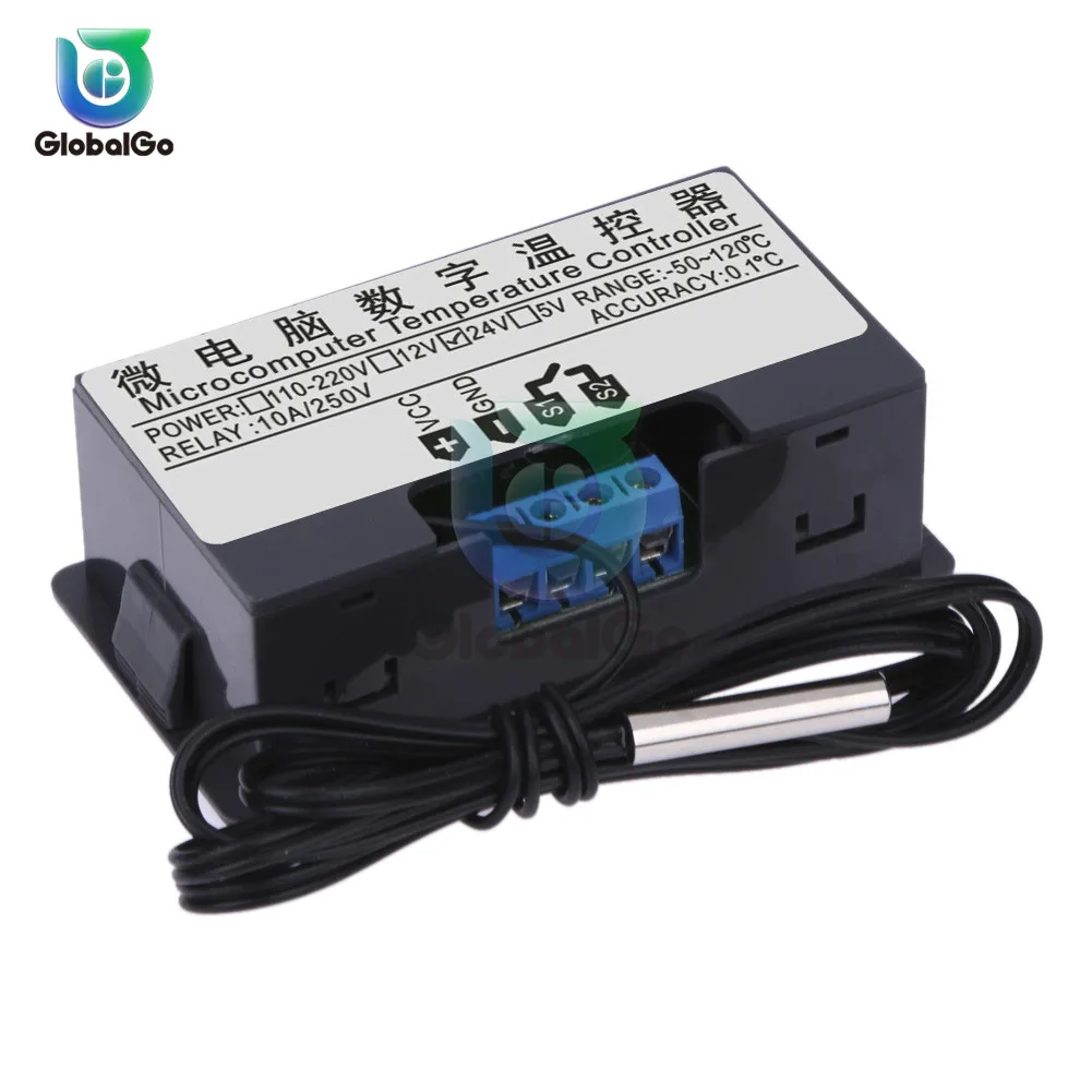 W3230 LED Digital Thermostat Temperature Control DC 12V AC 110V 220V 20A Mini LED Display Thermostat Waterproof Probe