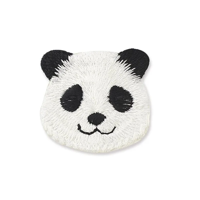 AHYONNIEX Brand Cute Cartoon Big Small Panda Patch 2023 New Animal Iron On Patches for Kids Dress Jeans Small DIY Applique