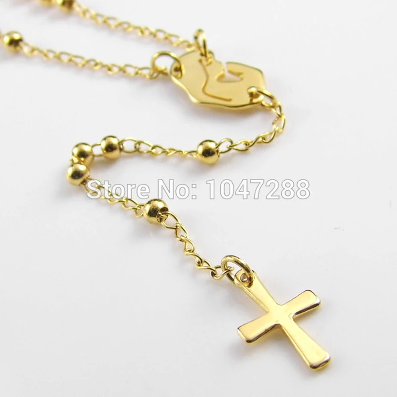 Fashion Luxury Famous Brand Cross Pendants Necklace For Women Women Jewelry Rosary Necklace Gold Color Collar Fine Jewelry