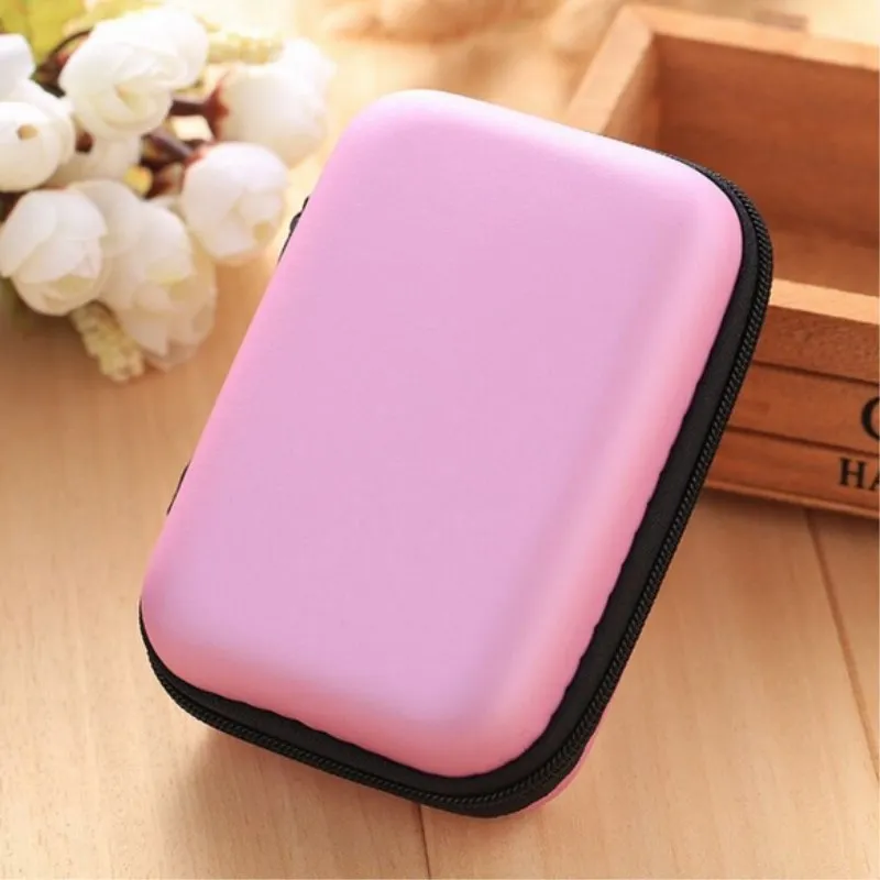 1PC Hard Zipper Case, EVA Earphone Storage Bag, Usb Data Cable Organizer Case,Portable Carrying Case,Earbuds Pouch Box