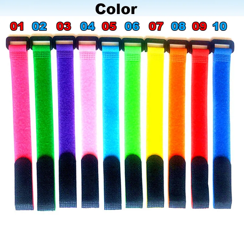 2cm*80cm nylon Reverse buckle hook loop cable ties fastener tape strap Line finishing stick 50pcs/lot