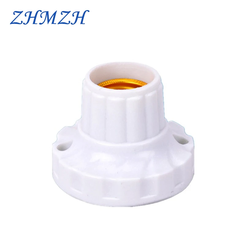 E27 Round Plastic Base E27 Screw  Lamp Holder E27 Flat Lamp Base ceiling type Socket White Lamp Holder