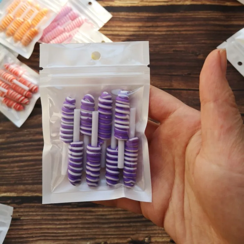 8 Stück Cabochons aus Kunstharz mit flacher Rückseite, Pastell-Konfetti-Charms, Süßigkeiten, Lutscher, Süßigkeiten, weicher Ton für Kinder, DIY-Telefondekoration – Detail 8