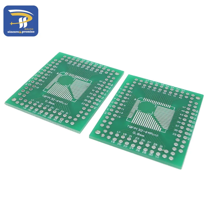 5PCS QFP/FQFP/LQFP TQFP 32 / TQFP44 / TQFP64 / TQFP80 TQFP100 0.5MM 0.8MM FR-4 IC adapter Socket / Adapter plate / PCB