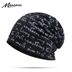 Men's Outdoor Beanies Hat For Sports Windproof Hats Casual Fashion With English Letter Print Loose And Elastic Beanie Cap