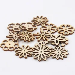 Natual Hollow Modello di Fiore Mestiere di Legno Scrapbooking Art Collection per Fatti A Mano Accessorio di Cucito Casa 30 millimetri 20pcs