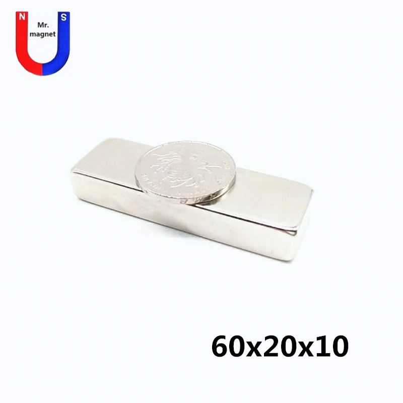 

6/10/50pcs 60x20x10 magnet large square cuboid 60x20x10 mm magnet permanent material rare earth 60*20*10 neodymium magnet strong