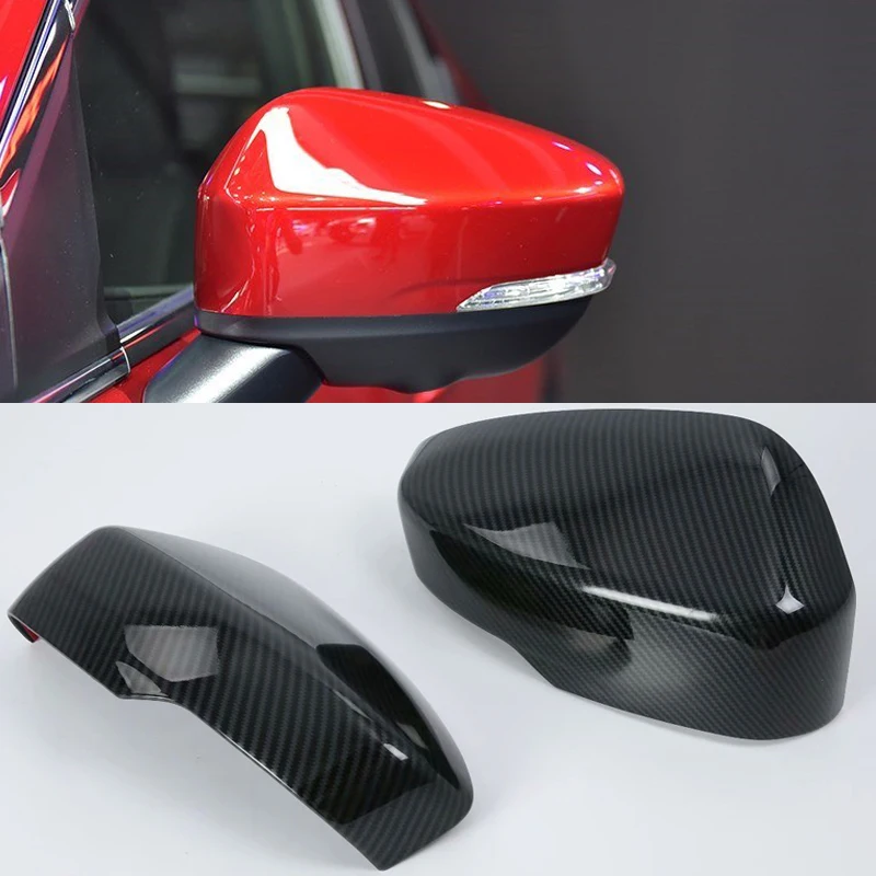 For Mitsubishi ECLIPSE CROSS 2018 Rearview Mirror Carbon Fiber Protector  ABS Chrome Car Stickers Covers Accessories 2pcs/set