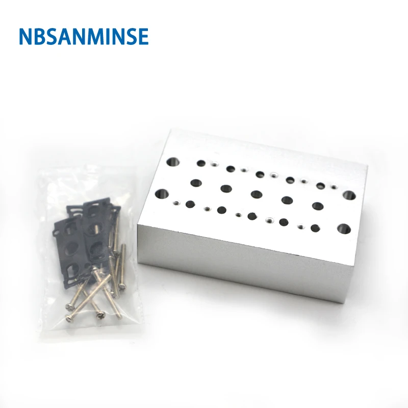 NBSANMINSE Manifold for SMC Type SY3000 Series Solenoid Valve Pneumatic Valve Control Valve Board G 1/8