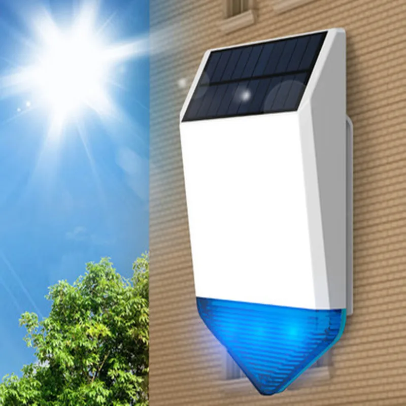 

wireless outdoor Solar siren panel SJ1 For Alarm System security with flashing response sound