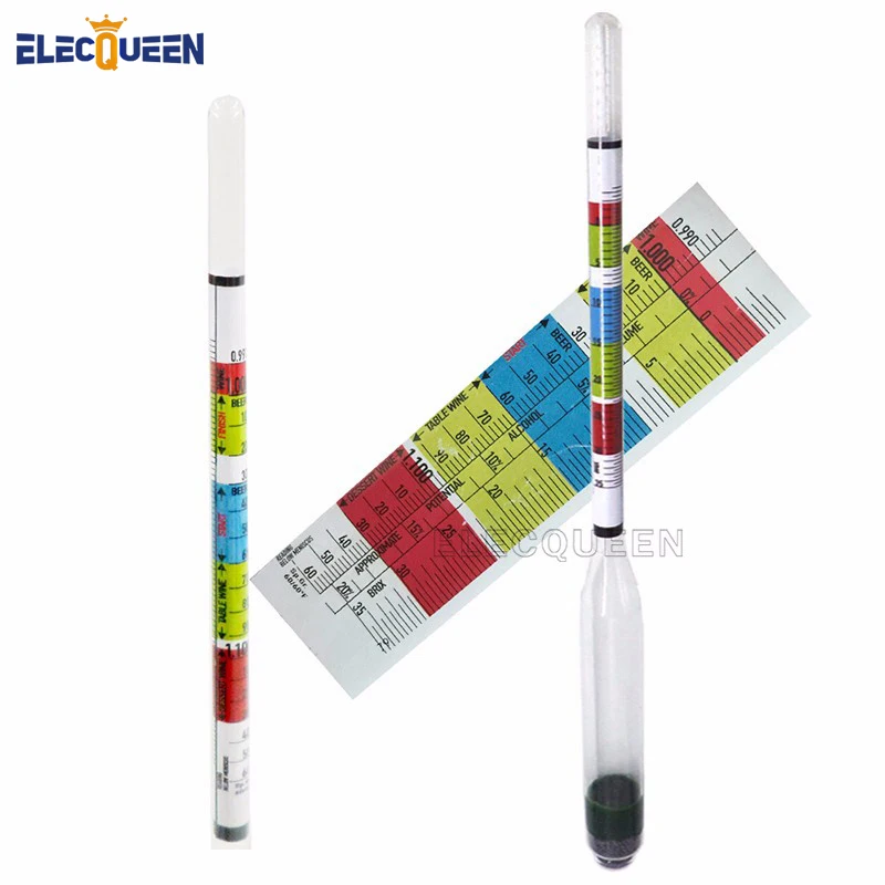 3 Scale Hydrometer For Wine Beer Cider Alcohol Testing Fitting With Home brew