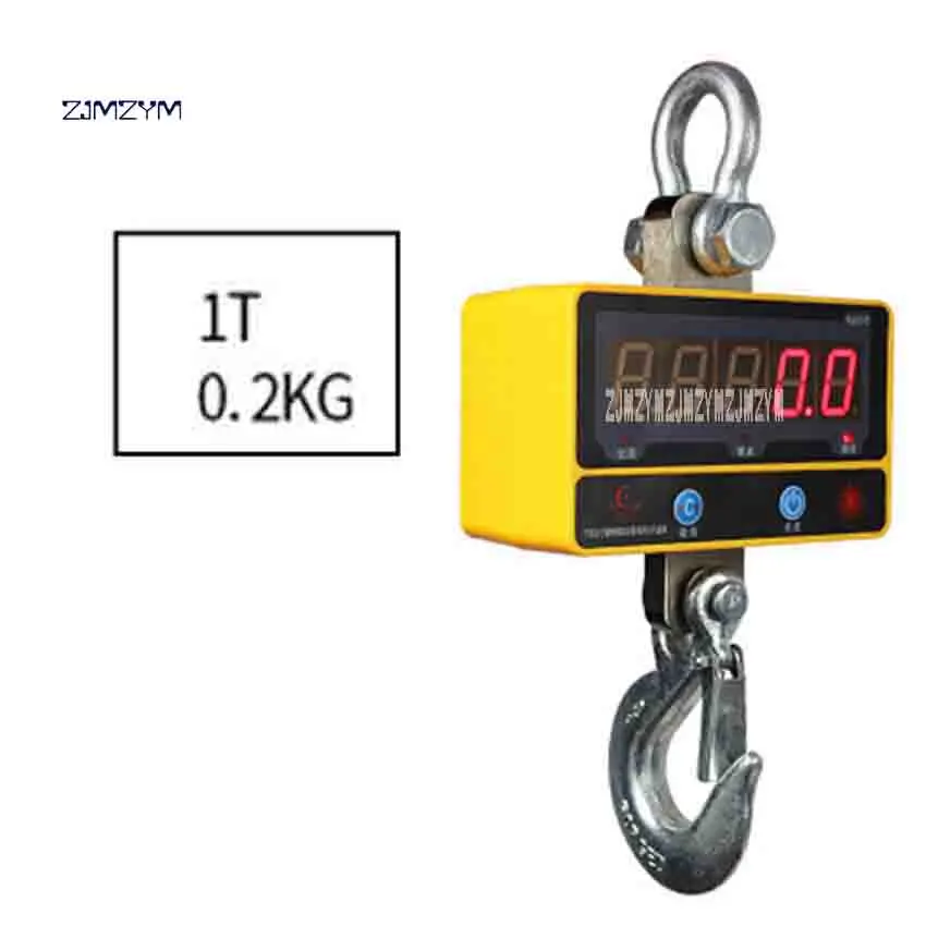 ZJMZYM High-precision Electronic Weighing Scales LCD Display Crane Scale 1T / 0.2KG Digital Hanging Scale Hook Scale Hot Selling