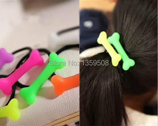 Free shipping!100pcs Neon bone Headband Elastic Hair Bands Ponytail Holder Hair Ties For Girls Accessories