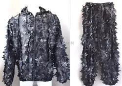 3D Black Leaf TYPHONTM Python Camouflage Ghillie Suit Sniper Clothing