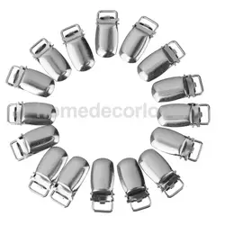 20x Metal Pacifier Suspender Clips Holder Crafts w Single Plastic Insert 1cm