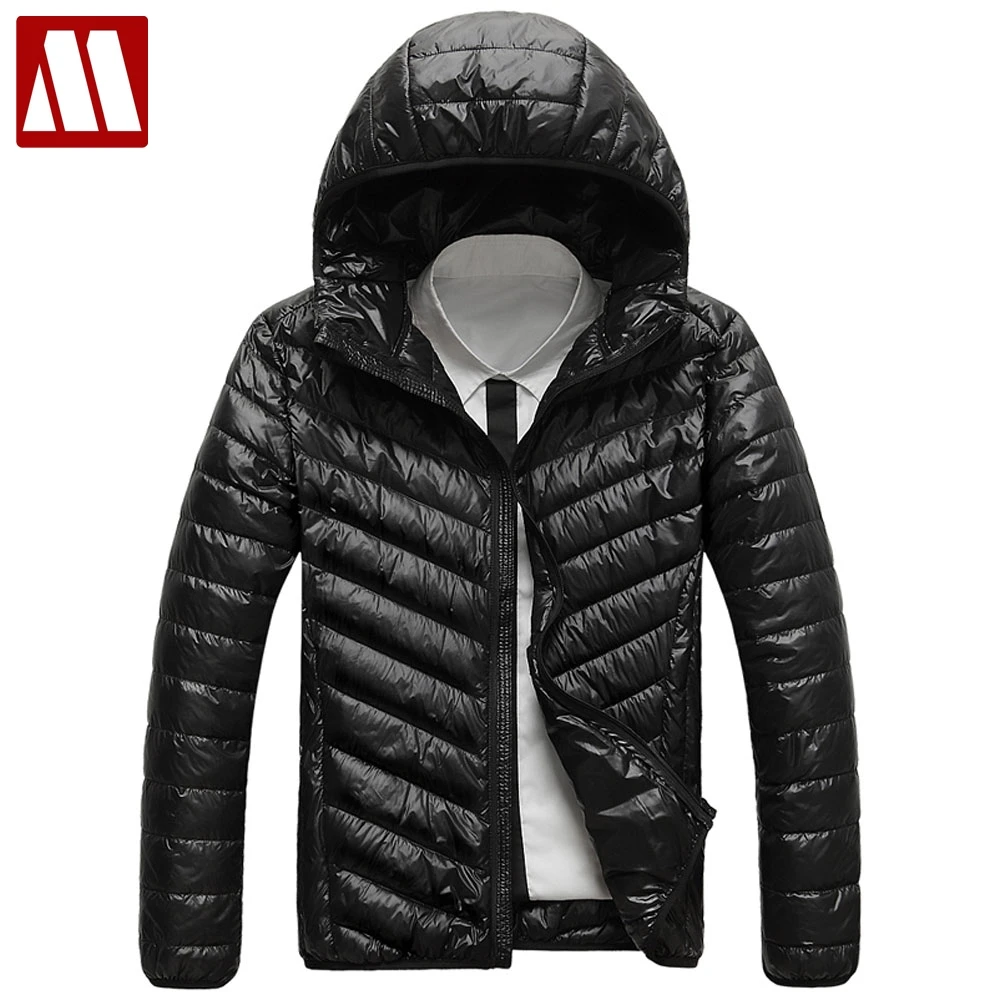 

2022 New Autumn Winter Man Duck Down Jacket Ultra Light Thin Plus Size Hooded Jackets Casual Mens Warm Outerwear Male Brand Coat