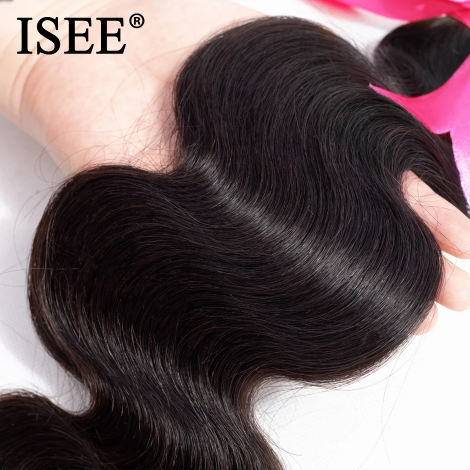 ISEE HAIR Peruvian Body Wave Virgin Hair Extension 100% Unprocessed Human Hair Bundles No Tangle Nature Color