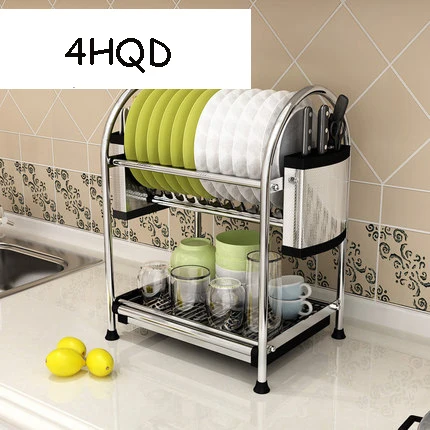 

Stainless Steel Dish Rack Kitchen Rack Storage Supplies Put Dish Rack Drain Shelf Double