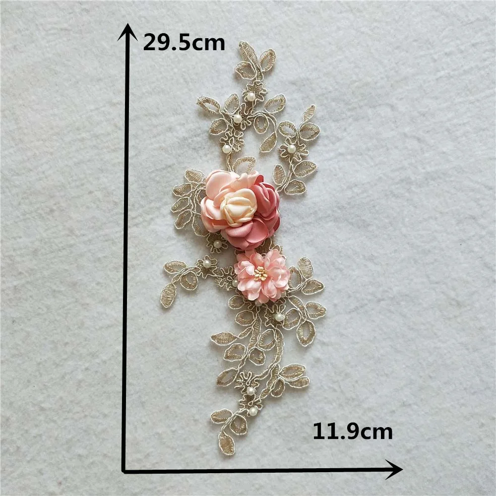 Fine Lace Fabric Trim Sew On Dress Clothing Applique Motif Blouse Sewing emboridery DIY Neckline Collar Costume Decoration