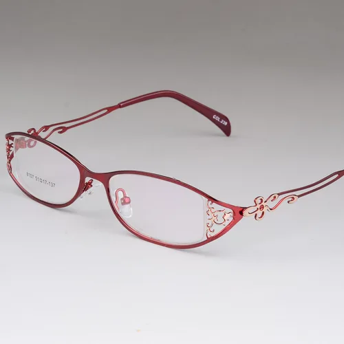 Imagen 2 del producto BCLEAR, monturas de gafas de negocios para mujer, gafas de montura completa de metal tallado hueco, hermosas gafas ultraligeras de aleación de moda, nuevas