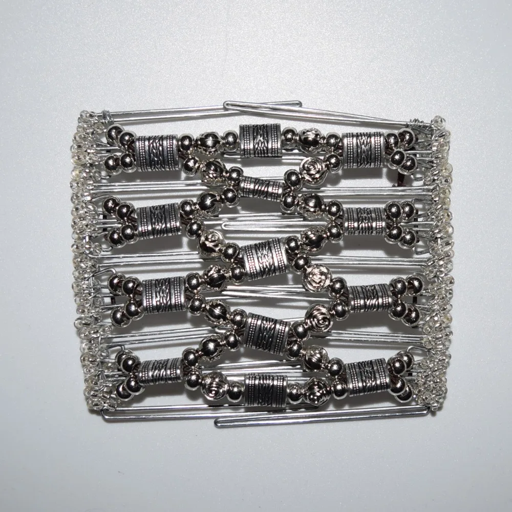 

pure silver beads classical metal comb girls women lady wedding pary best gift magic comb 10 pcs /lot