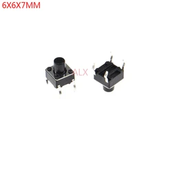 50/100PCS 6X6x7mm 4PIN dip TACT push button switch Micro key power tactile switches 6x6x7 6*6*7MM Light touch