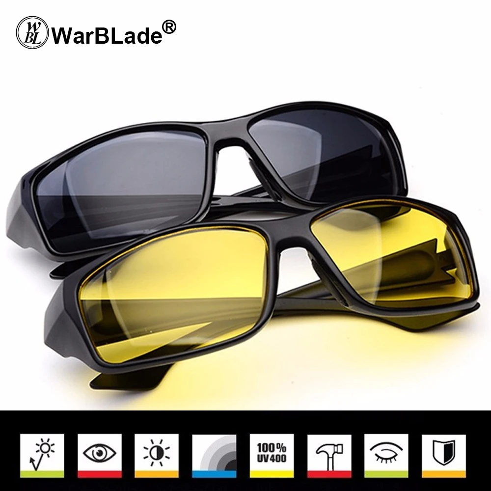 WarBLade Brand New Sport Goggles Night Vision Driving Glasses Polycarbonate Sunglasses Framework Anti Glare UV400 For Men