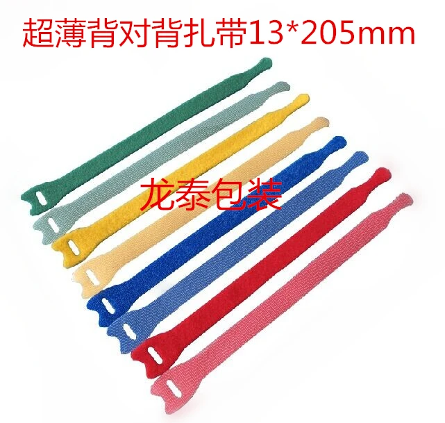 

New Arrival 50pcs 13*205mm Ultrathin Magic Tapes Nylon Cable Ties Hook and Loop Straps for Wire Management