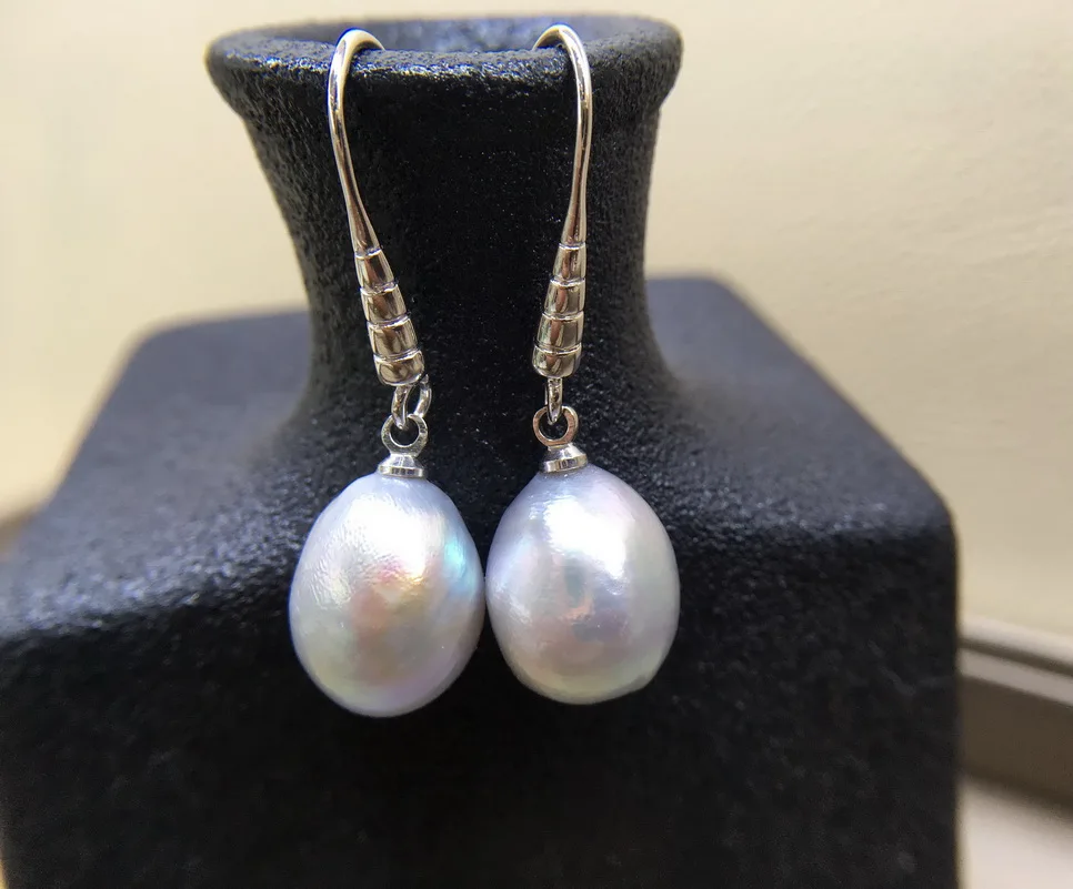 Grey Pearl Earrings Natural Freshwater Pearl Women\'s Silver Earrings Baroque Drop Earrings Women\'s Earrings