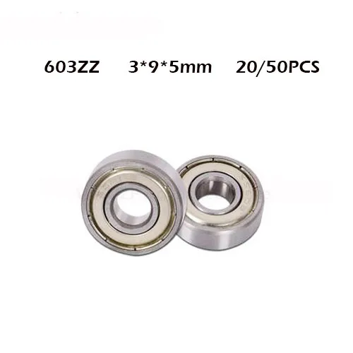 

20/50pcs 603ZZ bearing 3*9*4 mm metal sealed bearing carbon steel bearing 603 miniature bearing hardware transmission parts