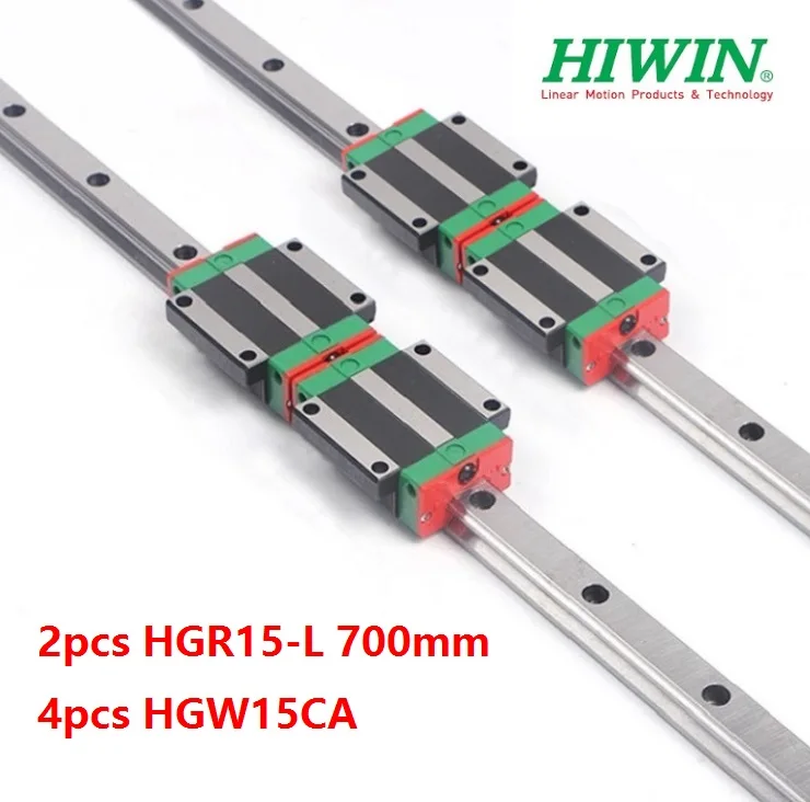 

2pcs origial Hiwin rail HGR15 -L 700mm + 4pcs HGW15CA / HGW15CC blocks for cnc router