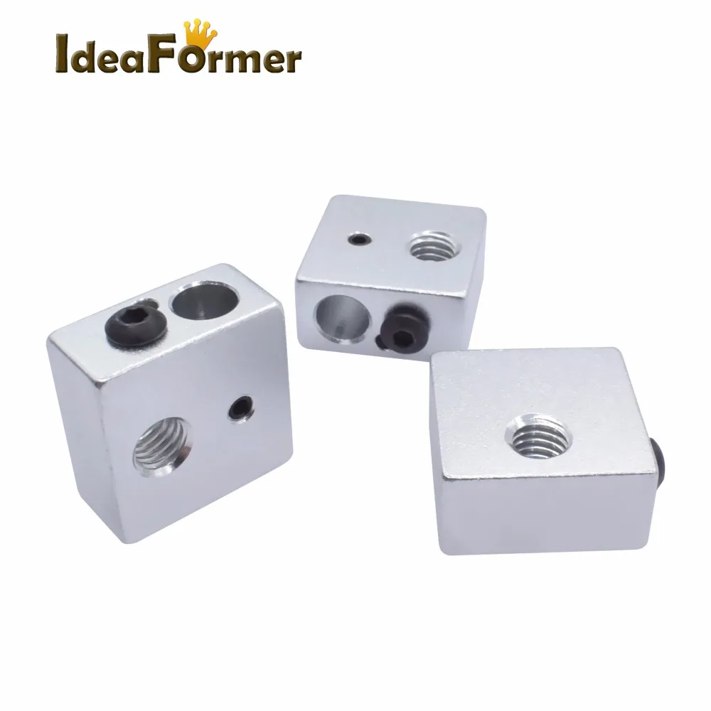 Idea Former 2Pcs 3D printer parts heating block MK7 MK8 dedicated print head heated Aluminum block MK8 Extruder