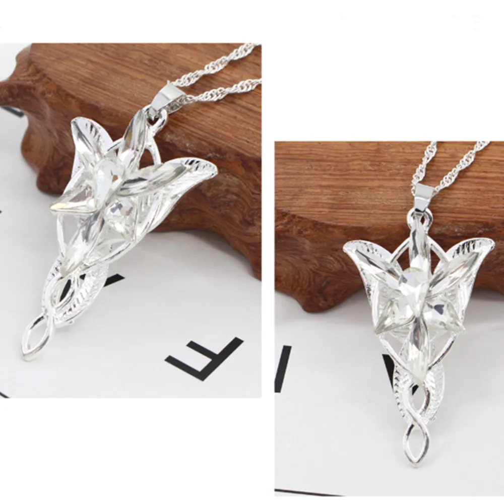 Fashion The Lord Necklace of Arwen Evenstar Pendent Movie Jewelry Crystal Twilight Star Pendent Torque Gift for Women