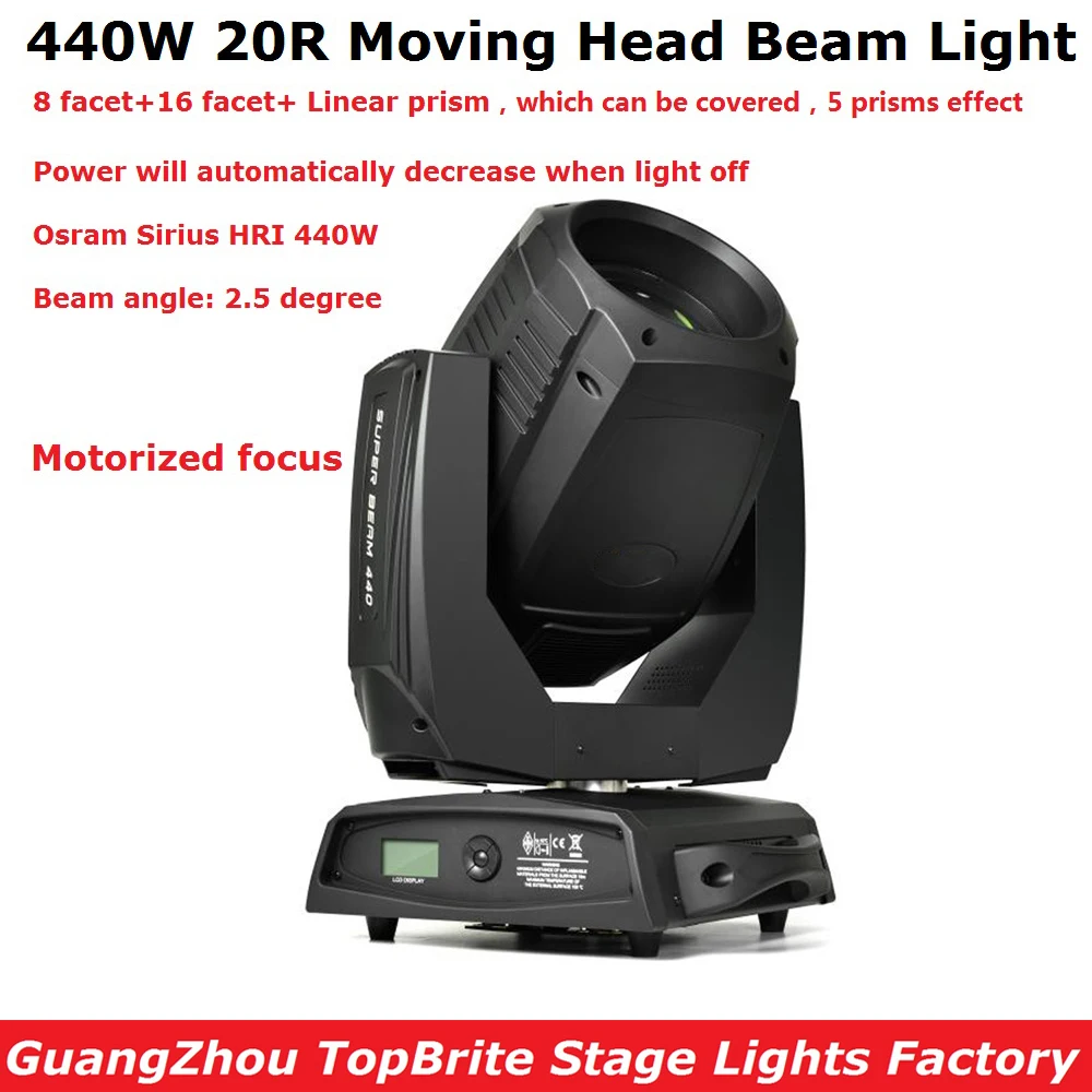 

2020 New Design 440W Super Beam Moving Head Spot Lights High Power 20R 440W Stage DJ Spot Light With Motorized Focus Function