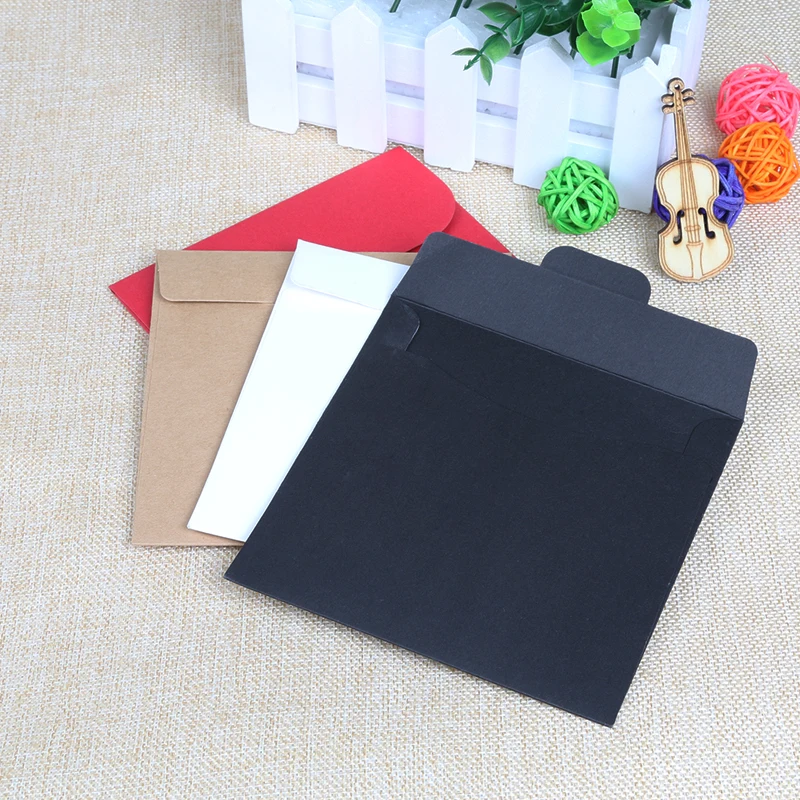 

200PCS/lot 12.5x12.5cm CD sleeve 250gsm thick kraft CD/DVD paper bag Candy Gift packaging bag,custom box need extra cost