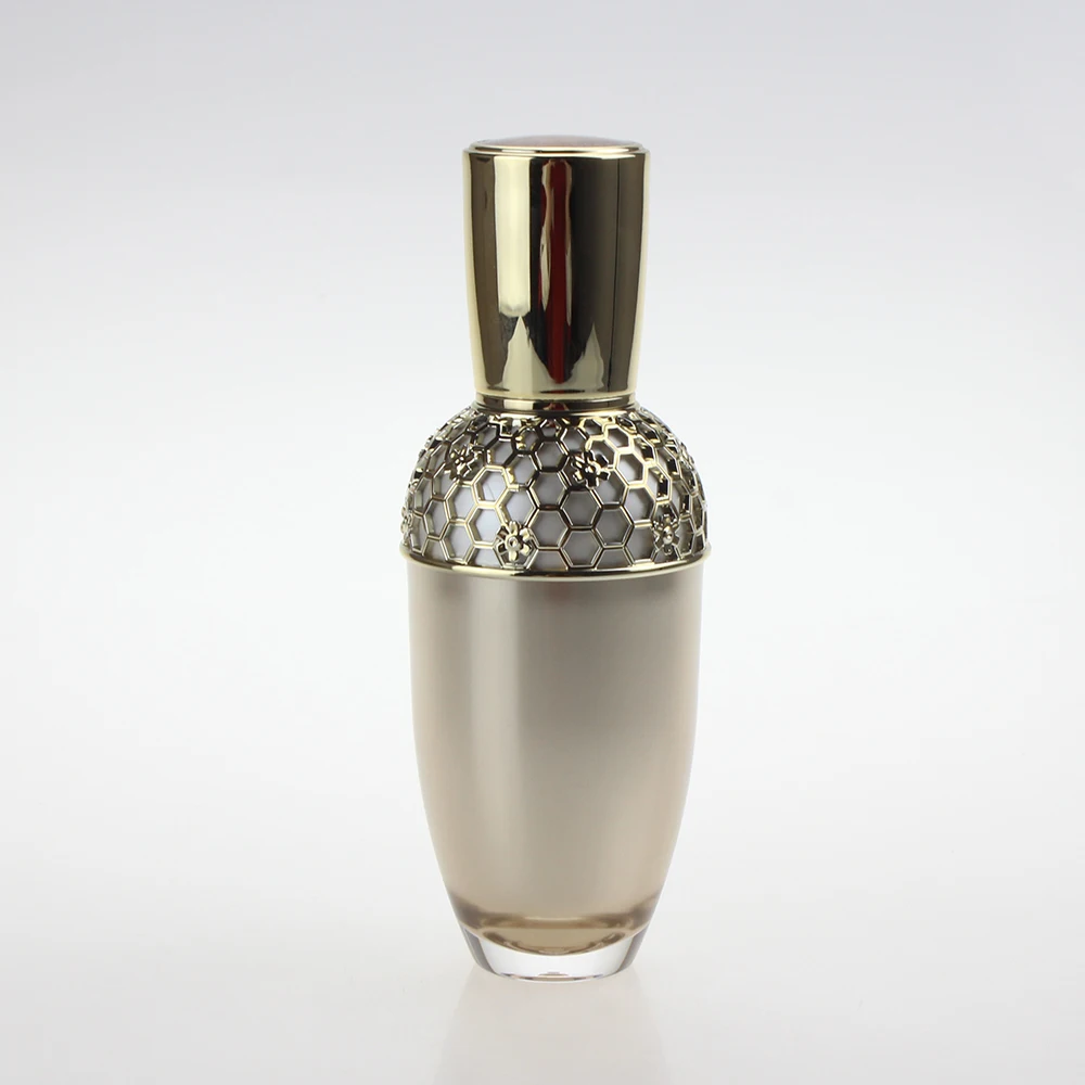 30ml airless cosmetic bottle golden color and new design product for sale