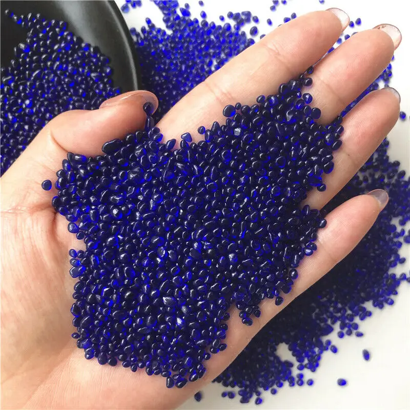 50g 2-5mm K5 Cobalt Blue Glass Gravel Glaze Stone Rock Polish Aquarium Specimen Mineral Crystals