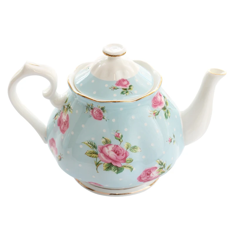 High-grade Coffee Tea Pot Modern Fashion Teapots Porcelain Large Capacity Tea Kettle Rose Morning Glory Ceramic Coffee Pots