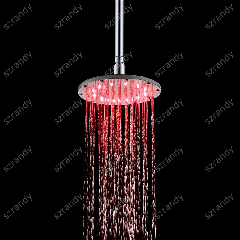 200mm New LED Shower Heads Romantic Rainbow Bathroom Round