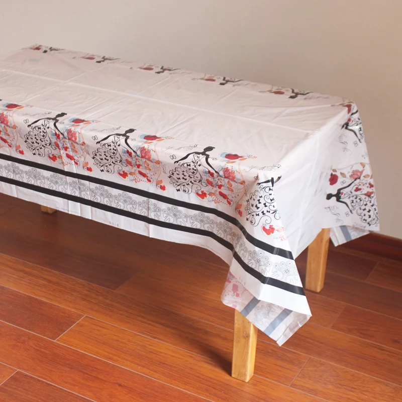 Disposable Plastic Table Clothes Table Cover Tablecloth Waterproof Pirate For Wedding Party Decoration And Match Napkin