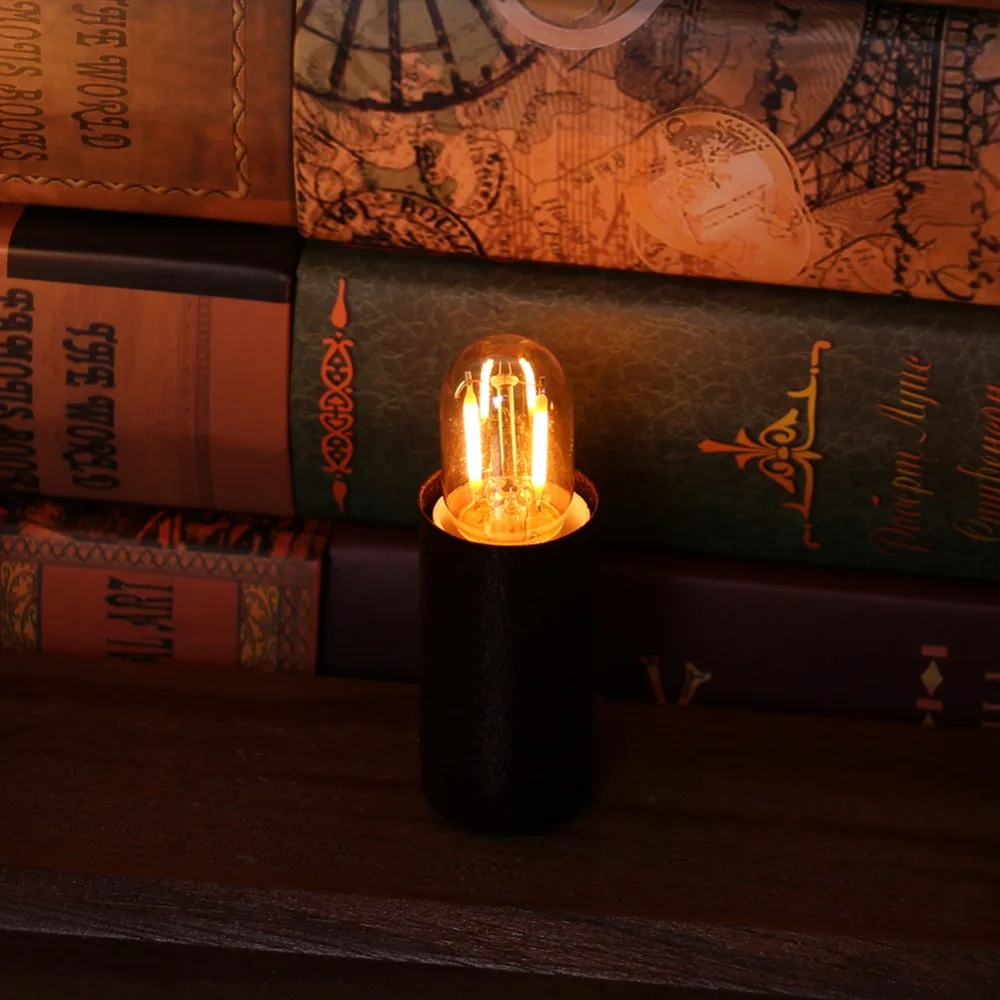 10pcs Amber Frosted Glass C7 T22 Edison LED Filament Night Bulb 0.5W 1W Warm White Tubular Refrigerator Lamp E14 220V Dimmable