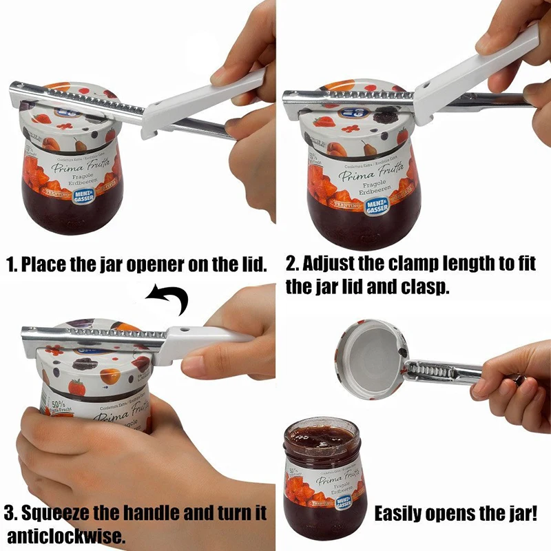 Adjustable Bottle Can Opener Canned Stainless Steel Screw Cap Manual Jar Lid Openers Food  For Bottle Opener Kitchen Accessories