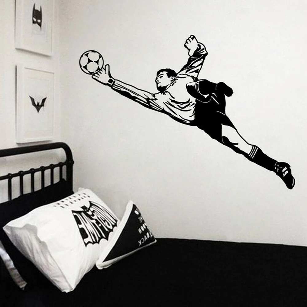 Goalkeeper Soccer Football Sports Wall Sticker Boy Room Playroom Spanish France Player Athlete  Wall Decal Bedroom Vinyl Decor