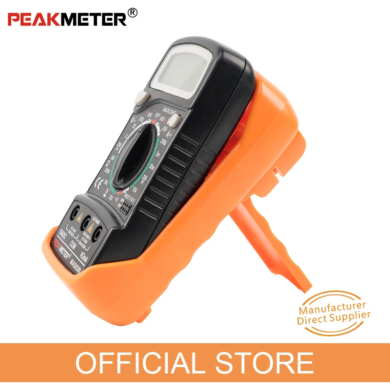 Official PEAKMETER MAS830L Portable Handheld Multimeter for DC or AC Current Voltage Resistance Measuring Tester