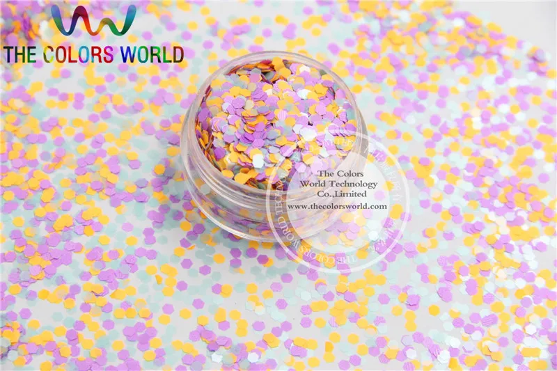 

H346-151 Mix Neon Color Solvent Resistant Glitter Hexagon shape for Nail PolishAcrylic, DIY supplies