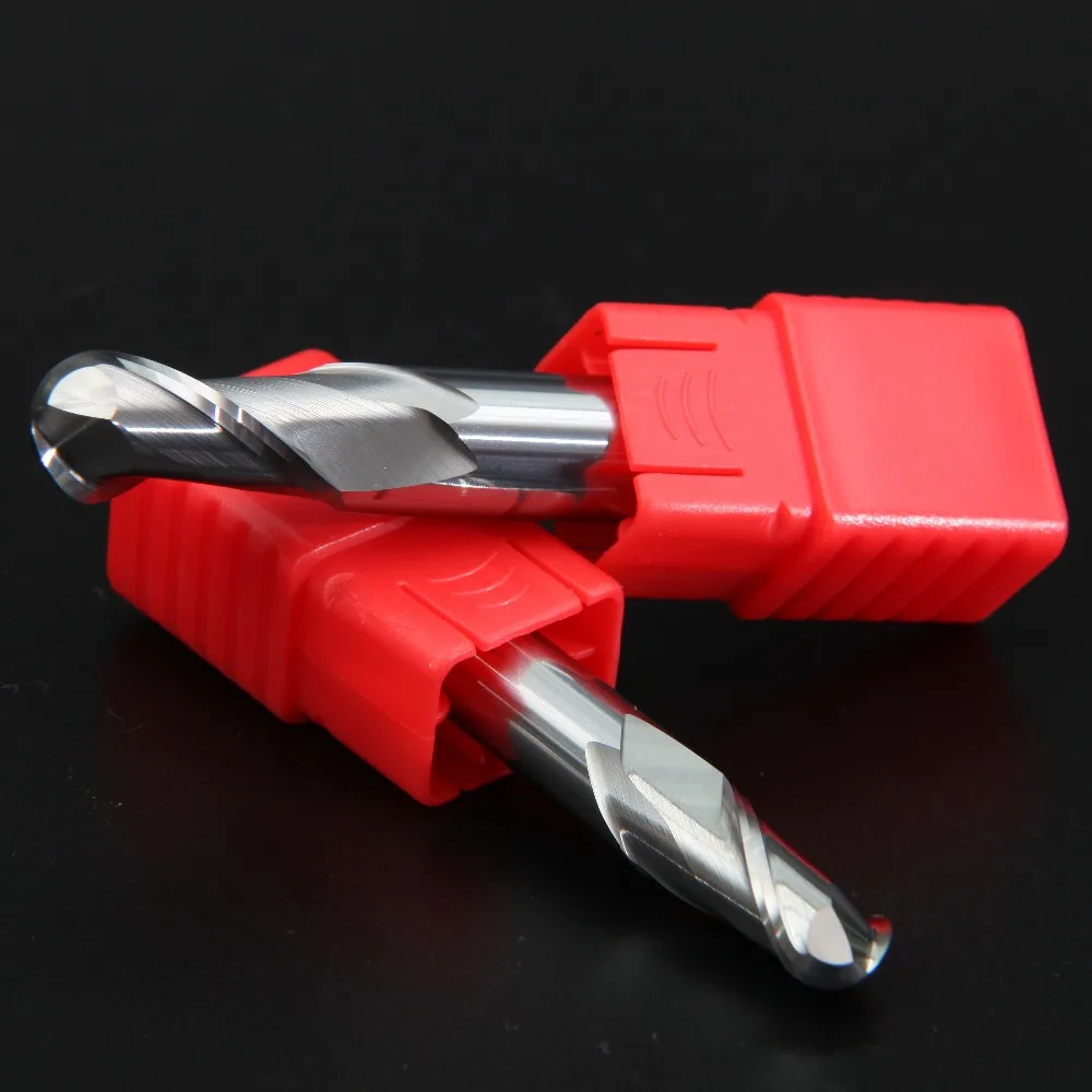 LIJUN 2 Flauta Corte HRC55 1mm ~ 12 milímetros Endmill Alumínio Usinagem CNC Aço De Tungstênio Bit Sprial Fresa final Nariz bola Moinho