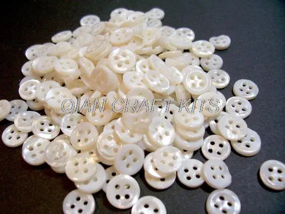 400pcs of Vintage Mother of Pearl Shell Buttons 9mm ,3/8 inch diameter, Tiny Mother of Pearl Buttons