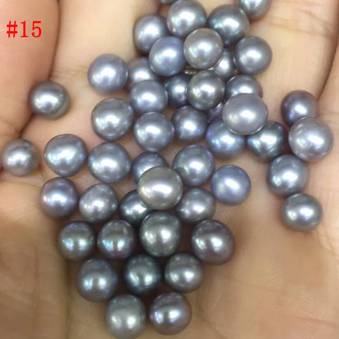 20 Pcs 7-8mm Silver Gray Love Wish Pearl Party Gift Oyster Round Loose Colored Pearls